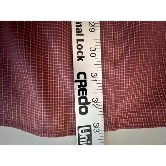 Roundtree & Yorke Mens 3XLT Shirt Maroon Plaid Long Sleeve Button Down Easy Care - Picture 7 of 7